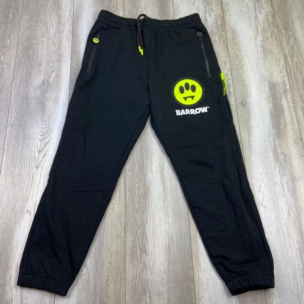 BARROW Sweat pants Mens XL Black Green Logo Joggers Men Made in Italy *
